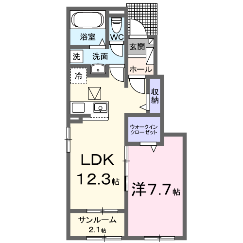 Planta 1LDK de レゾンド・小針