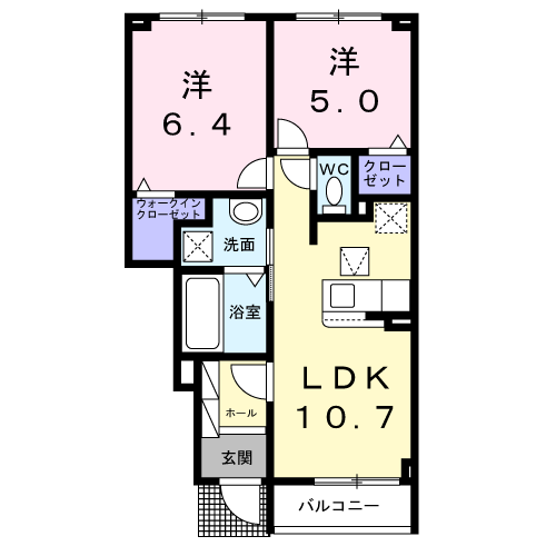 Planta 2LDK de ポルタータ