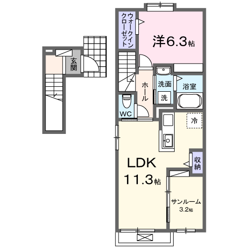 Planta 1LDK de ロイヤルガーデン