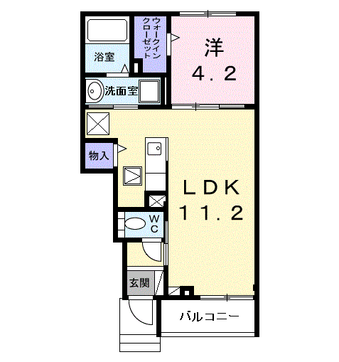 Planta 1LDK de アルディエンテ