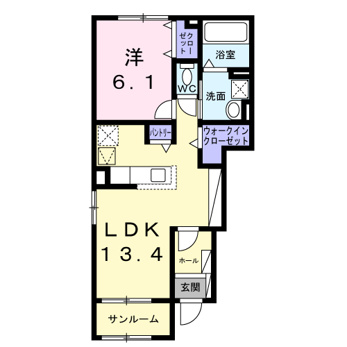 Planta 1LDK de グランメゾン　ネスト８８