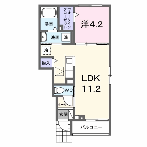Planta 1LDK de ラ・パーチェ　Ⅰ