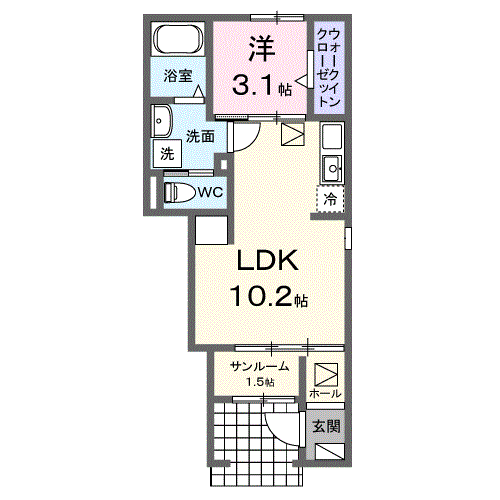 Planta 1LDK de イターナル伊藤Ⅱ