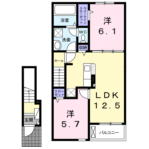 Planta 2LDK de フェリックスコート西内張ノース