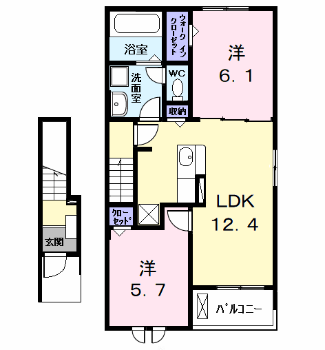 Planta 2LDK de アルカンシェル　ＳＥ
