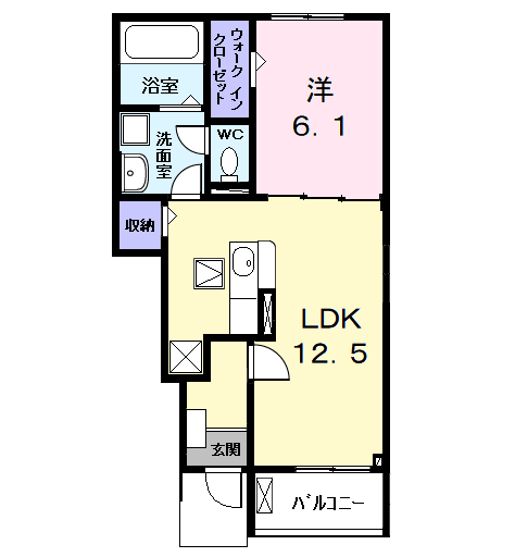 Planta 1LDK de メゾン・ド・ラポール