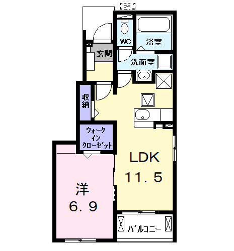 Planta 1LDK de ヒカルサ名古屋港区大西Ⅰ