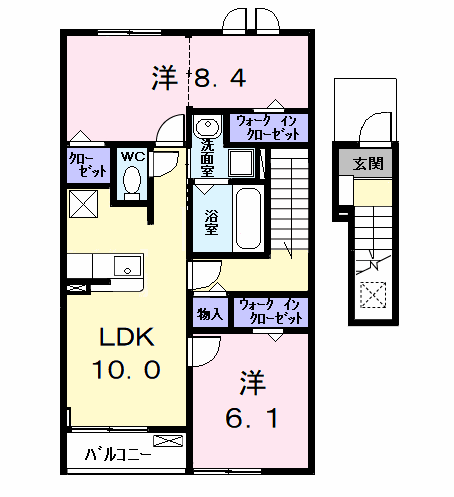 Planta 2LDK de カーサみやびⅦ