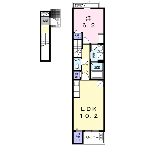 Planta 1LDK de レスペトール　和