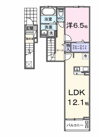 Planta do apartamento 1LDK — シアン・グレイス