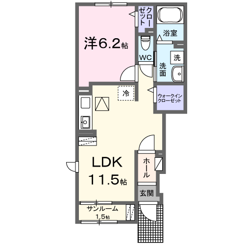 Planta 1LDK de サンリット本郷Ⅲ