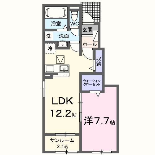 Planta 1LDK de テライオ　村前