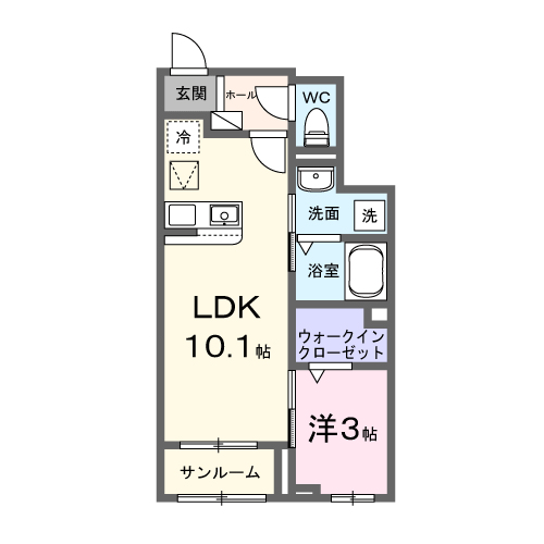 Planta 1LDK de ルミナス ブラン