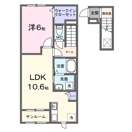 Planta 1LDK de ルミナス　ブラン