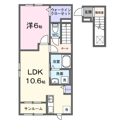 Planta 1LDK de ルミナス　ブラン