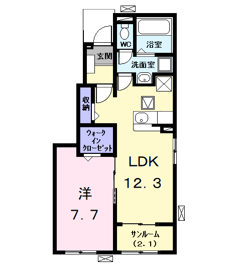 Planta 1LDK de シャンヴェール