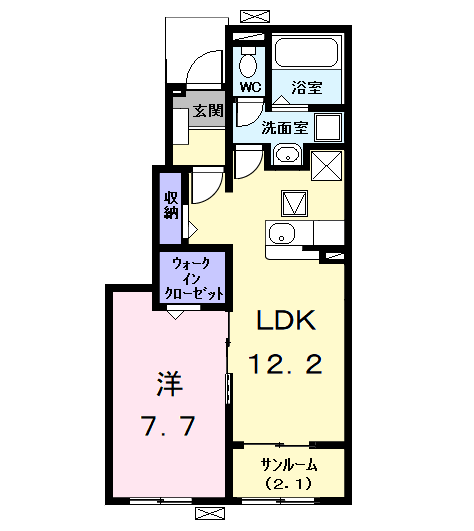 Planta 1LDK de シャンヴェール