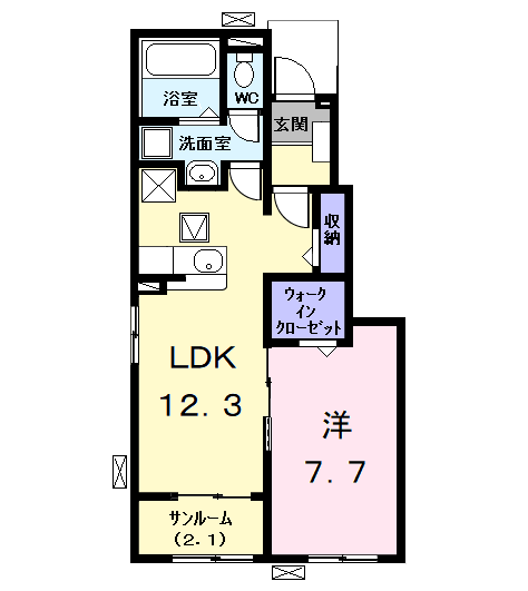 Planta 1LDK de シャンヴェール