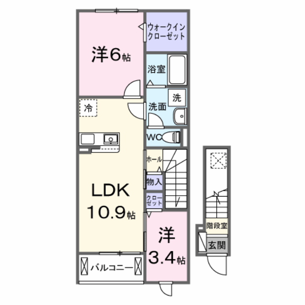 Planta 2LDK de ヒカルサ岡崎矢作