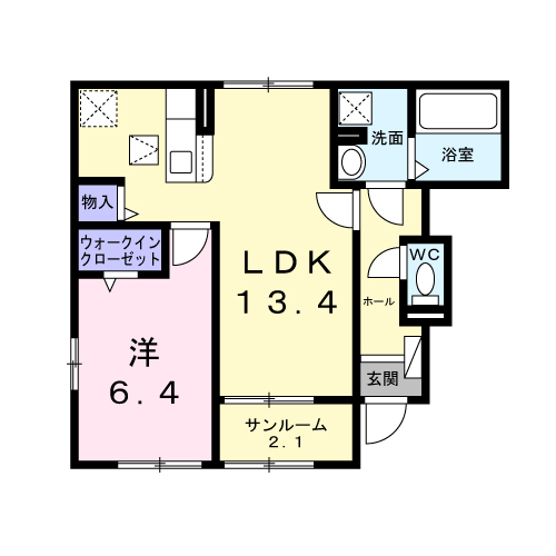 Planta 1LDK de リッツメゾンＡ