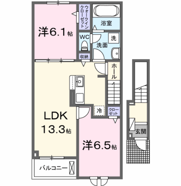 Planta 2LDK de リッツメゾンＢ
