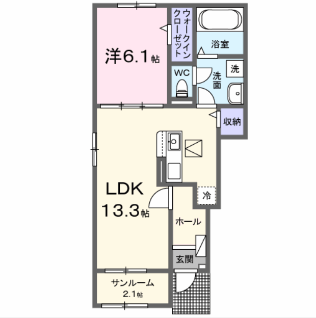 Planta 1LDK de リッツメゾンＣ