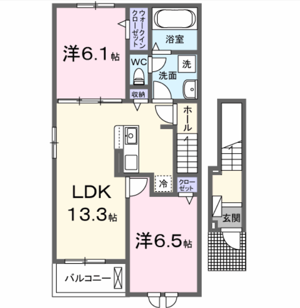 Planta 2LDK de リッツメゾンＣ