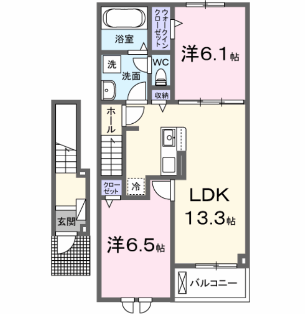Planta 2LDK de リッツメゾンＣ