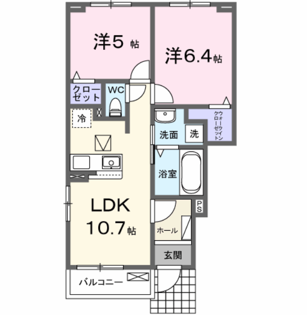 Planta 2LDK de ラピード
