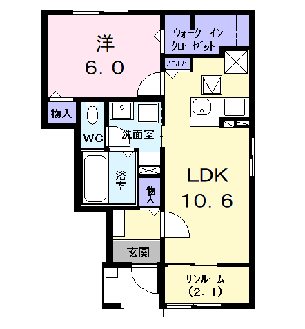 Planta 1LDK de ルミエール