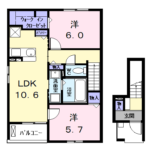 Planta 2LDK de ルミエール