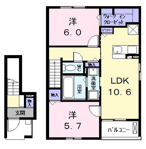 Planta 2LDK de ルミエール