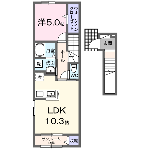 Planta do apartamento 1LDK — デネブ