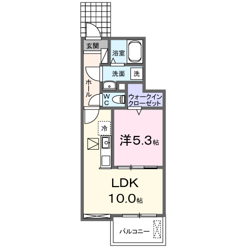 Planta 1LDK de リヴェール響
