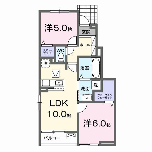 Planta 2LDK de リバージュ
