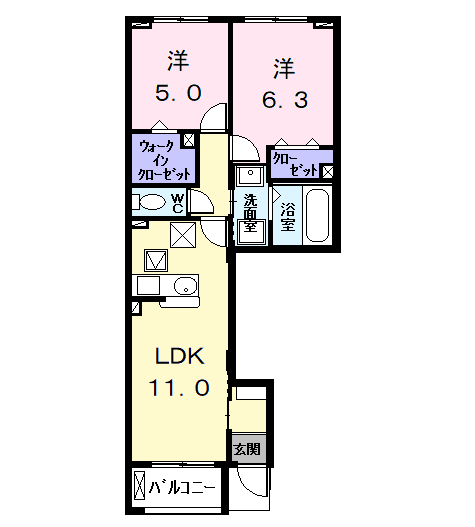 Planta 2LDK de エスポワール　プランタン