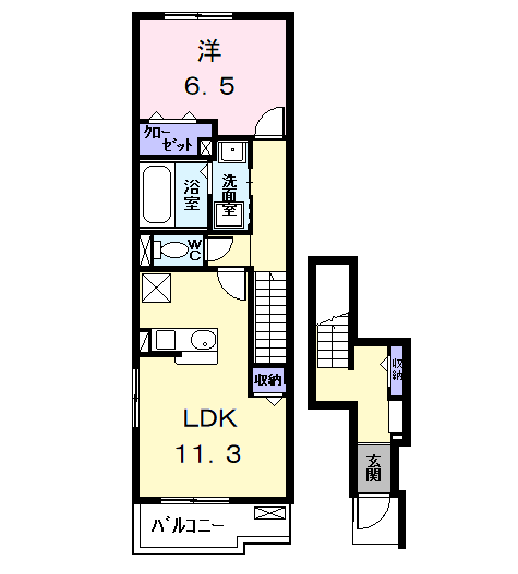 Planta 1LDK de エスポワール　プランタン