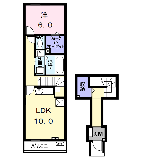Planta 1LDK de エスポワール　プランタン