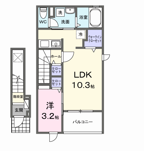 Planta 1LDK de レオーネ　オット