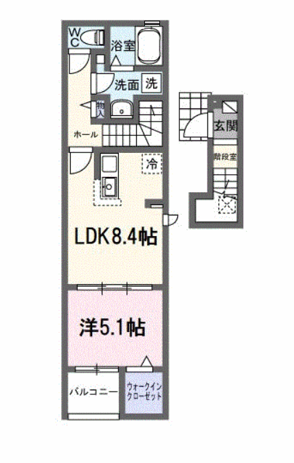 Planta 1LDK de リバーウエスト中島