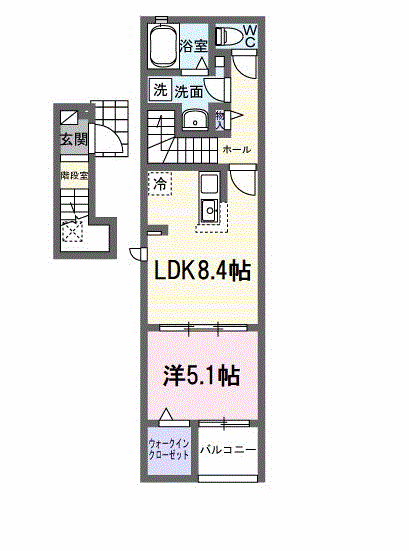 Planta 1LDK de リバーウエスト中島