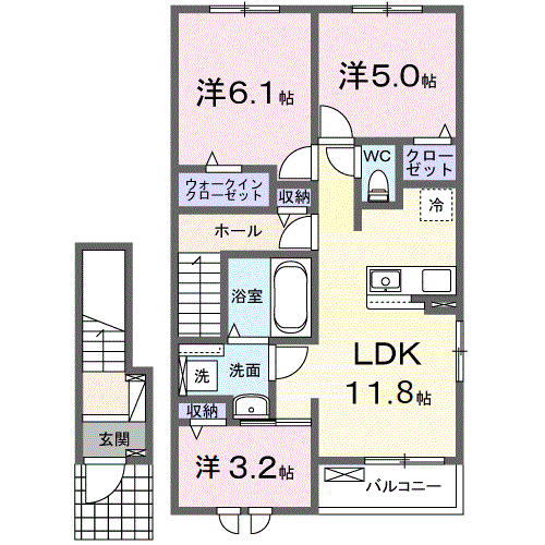 Planta 3LDK de ベル・ヴィールⅠ