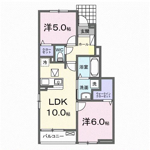 Planta 2LDK de ベル・ヴィールⅡ