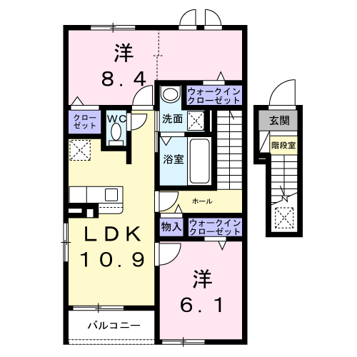 Planta 2LDK de ベル・ヴィールⅡ