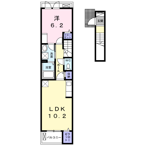 Planta 1LDK de カナル　ホリカワ