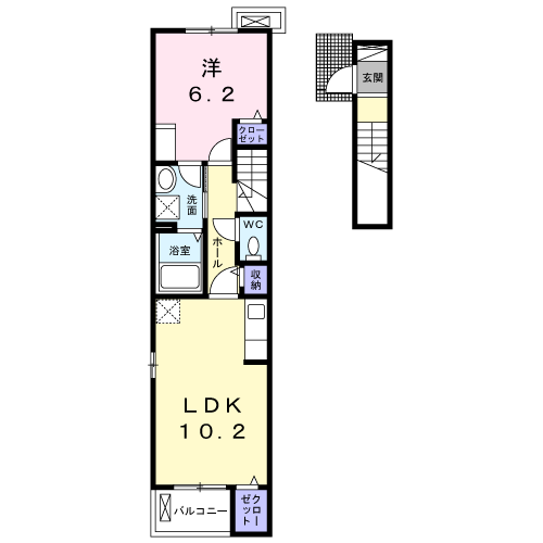 Planta 1LDK de カナル　ホリカワ