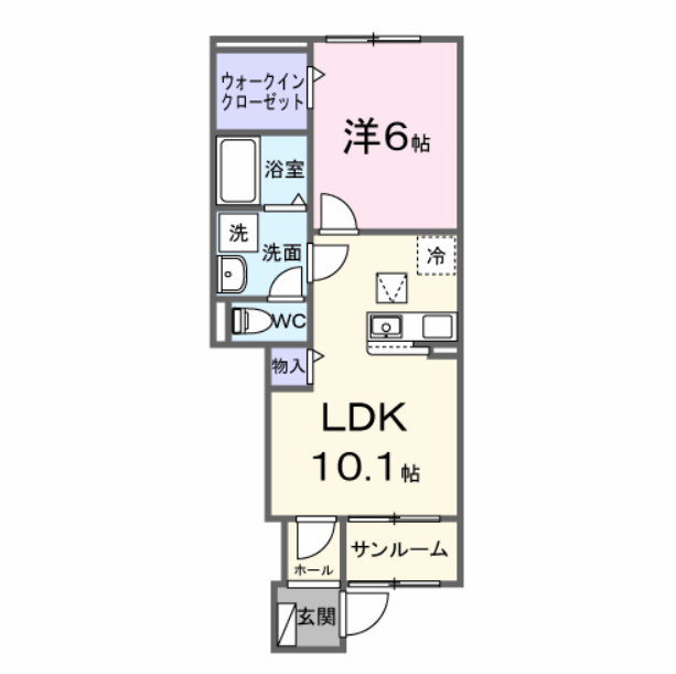 Planta 1LDK de ベルク・ヴィラ