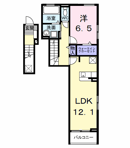 Planta 1LDK de コートハイム．ＫⅠ