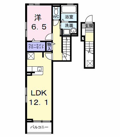 Planta 1LDK de コートハイム．ＫⅠ
