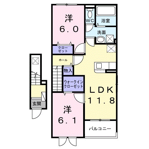 Planta do apartamento 2LDK — プレイス豊橋